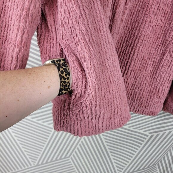 Elodie Girl Soft Faux Fur Coat Pink Hooded Size Medium 10-12 Fuzzy Fleece Winter - Picture 3 of 7